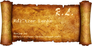 Rötzer Lenke névjegykártya